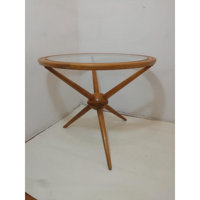 Tripod Table in Wood and Glass attributed to Cesare Lacca, Italy, 1950s For Sale - Image 16 of 16