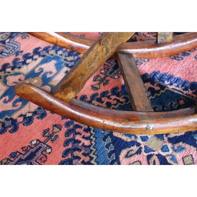 1940s Hand Carved and Handmade Rustic Rocker For Sale - Image 17 of 18