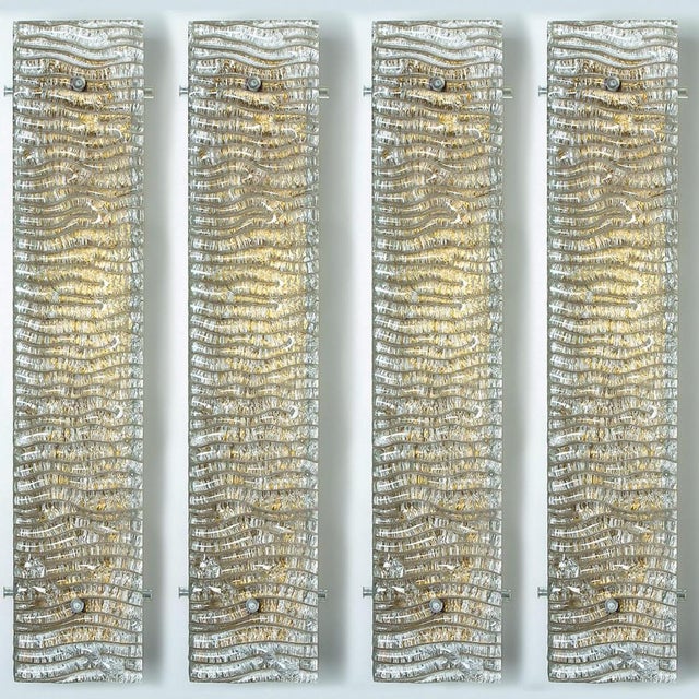 1960s Structured Glass and Brass Wall Light from Kaiser, 1960s For Sale - Image 5 of 18