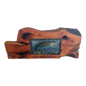 Juniper Wood With Glass Salmon Light by Artist Dave Lamure Jr