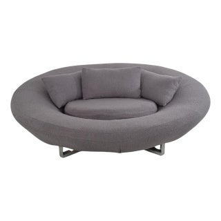 Oval DS-152 Lounge Sofa in Grey Bouclé Fabric from de Sede For Sale