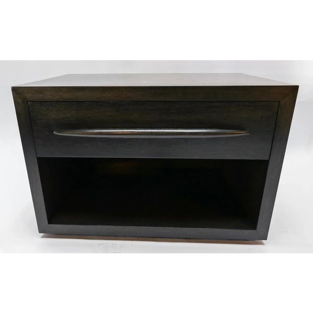 Adesso Imports Mid-Century Style Dark Oak Nightstands - a Pair For Sale - Image 10 of 13