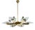 Art Deco Brass Chandelier with Six Arms, 1930s For Sale