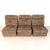 Vintage 1970s three-piece modular sofa featuring richly patinated brown patchwork leather upholstery, deep tufting, and...