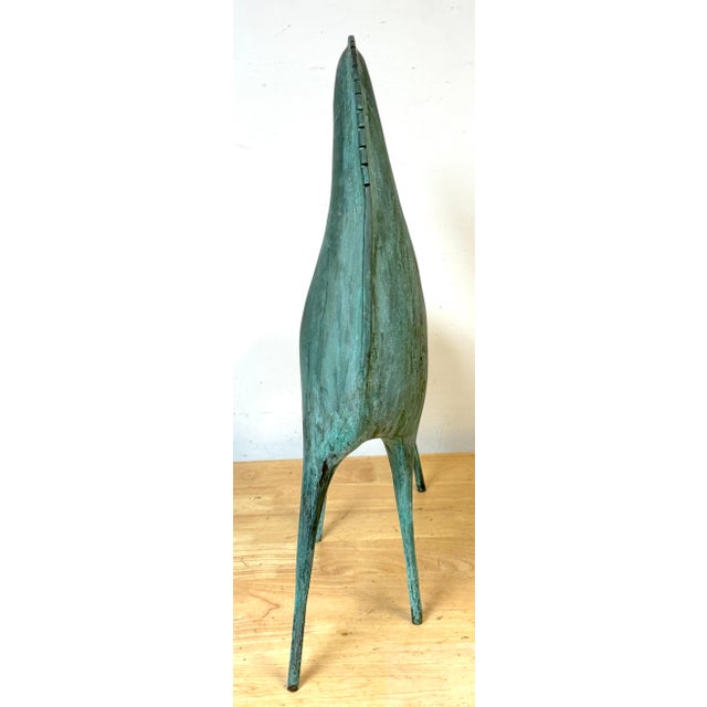 Monumental Italian Modernist Patinated Bronze Horse Sculpture, Etruscan Taste For Sale - Image 11 of 12