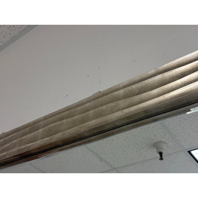 Custom Design Fluted Silver Finish Wall / Floor Mirror For Sale - Image 9 of 12