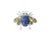 Contemporary Late 20th Century 18K White Gold Sapphire Champagne Diamond Emerald Bee Fly Ring Estate, Size 7.5 For Sale - Image 3 of 3