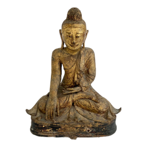 Antique Gilded Bronze Thai Buddha Statue