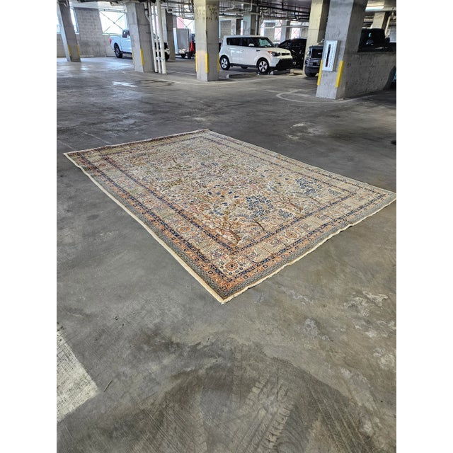 Persian Vintage Signed Persian Kerman Tree of Life Oriental Rug For Sale - Image 3 of 12