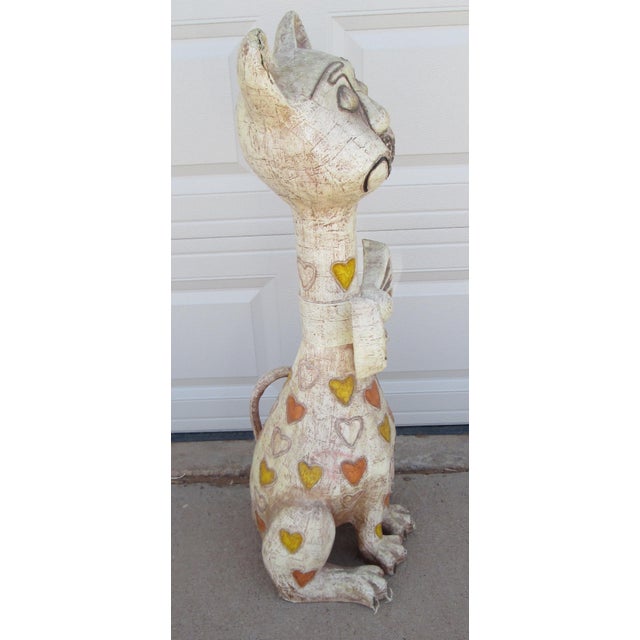 Jeanne Valentine Paper Mache Cat, Mid Century Modern For Sale - Image 4 of 11