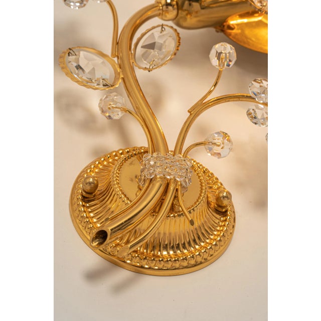 Gilt Brass Flower Shape Wall Lights from Palwa, Germany, 1970s For Sale - Image 9 of 10