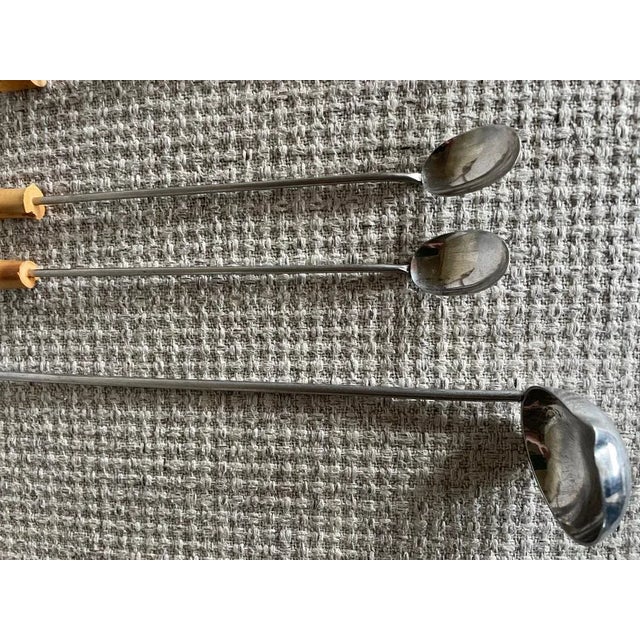 Mid-Century Modern Bamboo Spoon Set, 1950s, Set of 6 For Sale - Image 3 of 5
