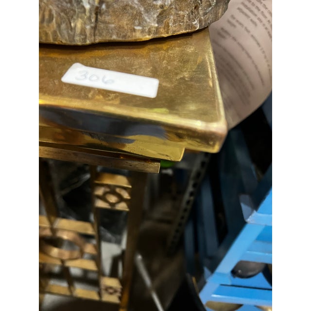 Art Deco 1970s Heavy Art Deco Solid Brass Podium Stand With Storage and Book Rest For Sale - Image 3 of 11