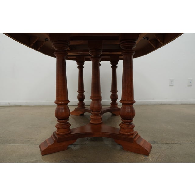 Vintage Tell City Early American Colonial Double Pedestal Extension Dining Table For Sale - Image 11 of 14