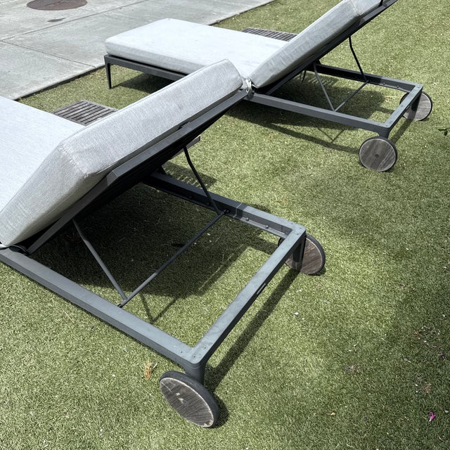 Gloster Grid Outdoor Chaise Loungers, Pair For Sale - Image 12 of 12