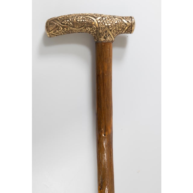 Late 19th Century 19th Century Victorian Gold Filled Cane or Walking Stick For Sale - Image 5 of 12