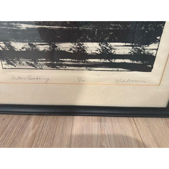 1990s Signed & Numbered Black and White Abstract Art Prints – Set of 2 Framed For Sale - Image 9 of 9