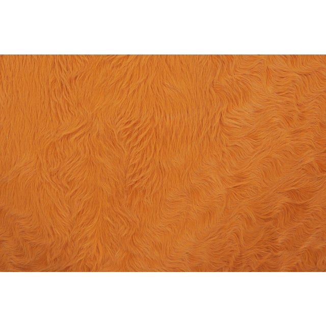 Contemporary Rug & Kilim’s Contemporary Cowhide Solid Rug in Vibrant Orange Hues For Sale - Image 3 of 7