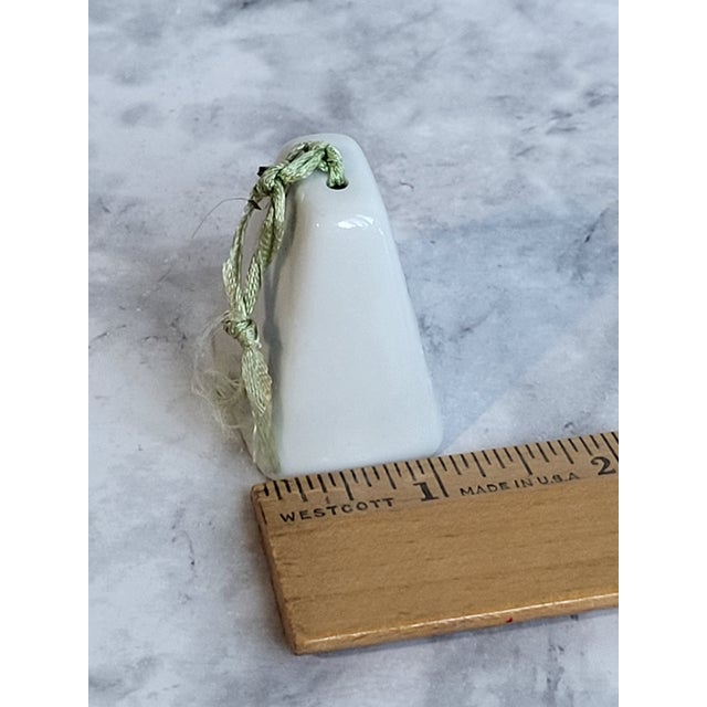 Antique White 1950s Porcelain Christmas Ornament Bell For Sale - Image 8 of 10
