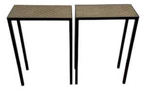 Vintage Louis Vuitton LV Canvas & Wrought Iron Console Table