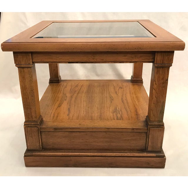 Midcentury Thomasville End Table With Glass Top Chairish