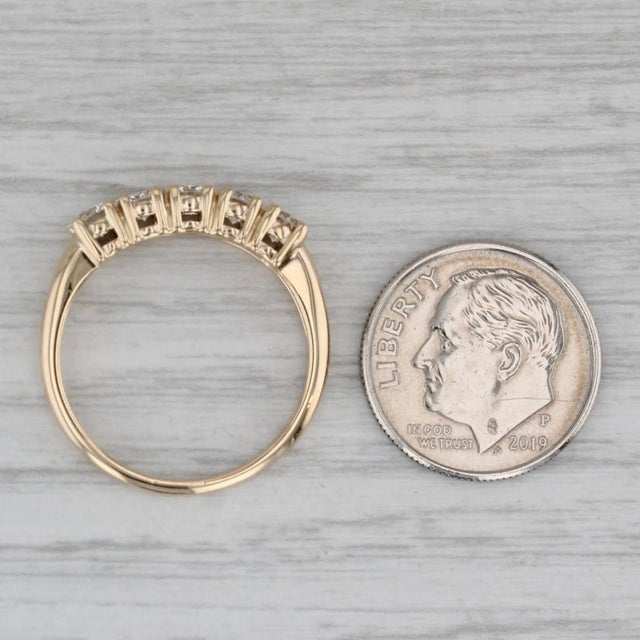 Metal 0.85ctw Diamond Wedding Band 14k Yellow Gold Size 8 Stackable Anniversary Ring For Sale - Image 7 of 9