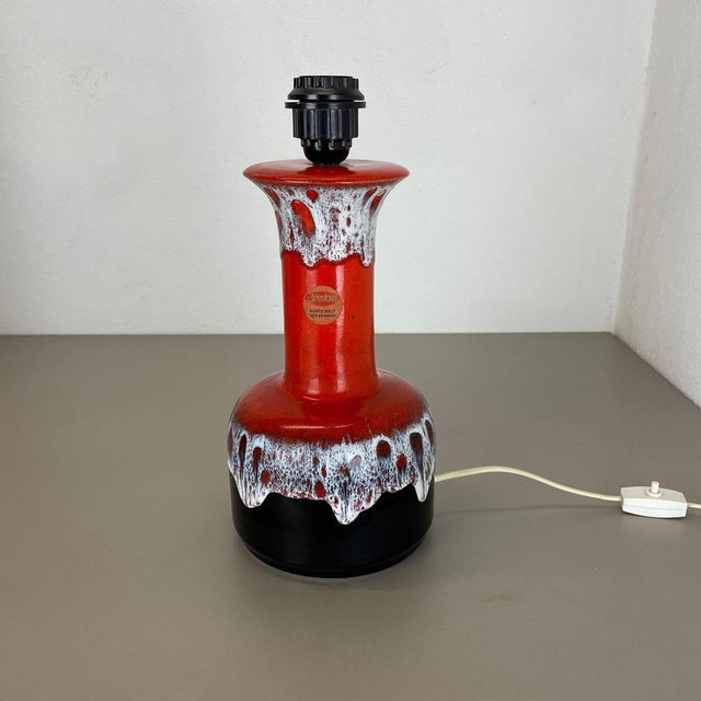 Fat Lava Pottery Table Lamp from Jasba Ceramics, Germany, 1970s For Sale - Image 3 of 18