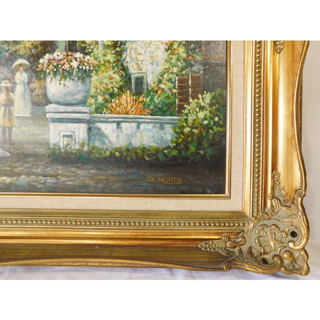 Original Signed D.Monty Oil on Canvas Painting Framed in Gold Wood For Sale - Image 9 of 12
