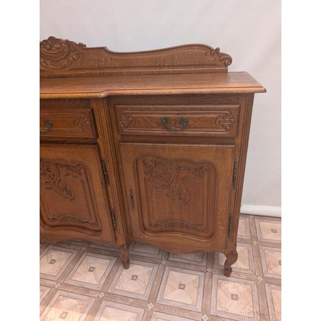 Louis XIV Buffet in Carved Oak For Sale - Image 10 of 11