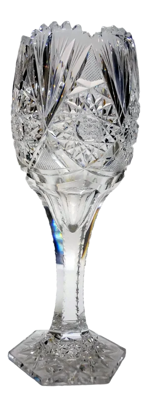 Large Brilliant Cut Crystal Celery Vase