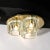 Mid-Century Modern Mid-Century Hexagonal 3 Shade Glass Flush Mount Chandelier W/ Brass by Ligholier For Sale - Image 3 of 12