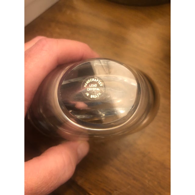 1980s Brazil Heart Shaped Lead Crystal Vase For Sale - Image 5 of 9