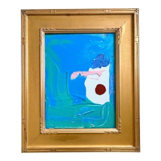Contemporary Acrylic, Painting on Canvas and Vintage Gold Frame by Matthew Izzo For Sale