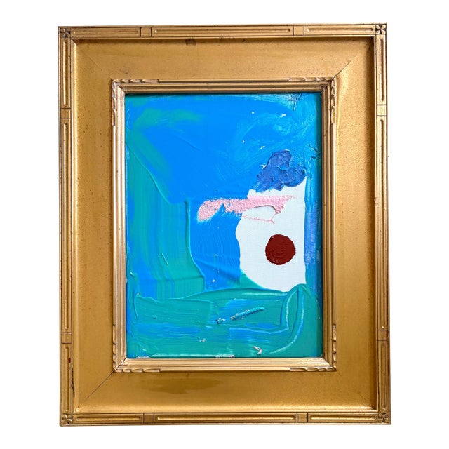 Contemporary Acrylic, Painting on Canvas and Vintage Gold Frame by Matthew Izzo For Sale