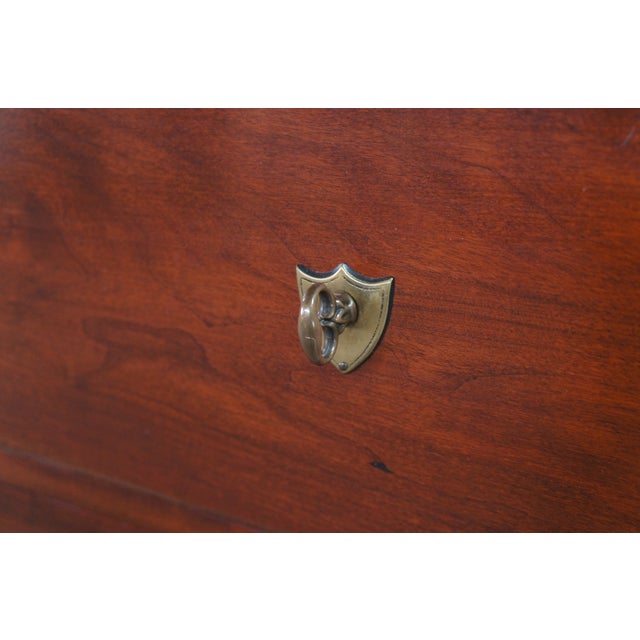 A Pair of Stickley French Louis Philippe Style Cherry Marble Top Nightstands Bedside Table For Sale - Image 6 of 15