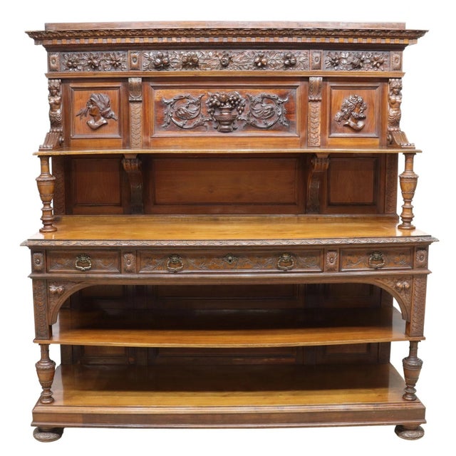 Early 1900s Antique Large Renaissance Revival Well-Carved, Sideboard!! For Sale - Image 9 of 9