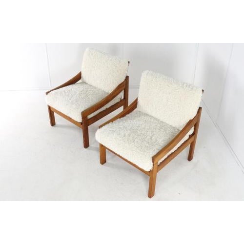 Pine Armchair with Cream Upholstery, 1970s For Sale - Image 9 of 15