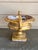 Gold Vintage Large French Baroque Cast Metal Polychrome Water Gilt Vase Jardiniére For Sale - Image 8 of 13