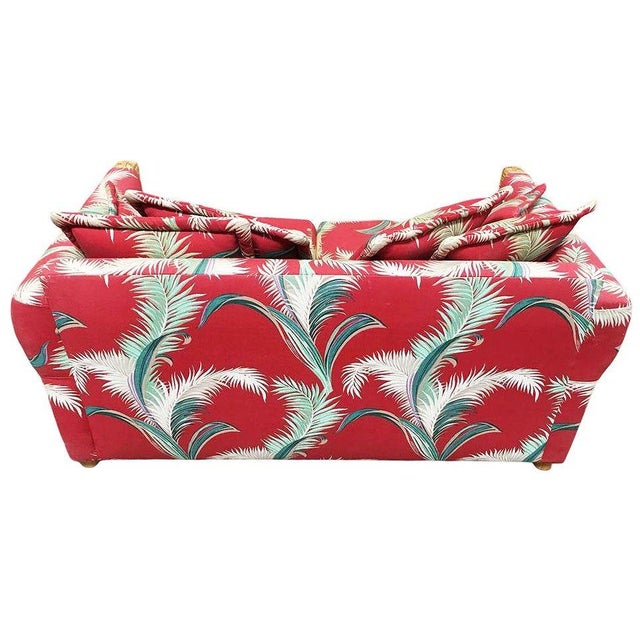 Restored "Big King" Plush Over Stuffed Rattan Settee Sofa W/ 4 Strand Arms, Pair For Sale In Los Angeles - Image 6 of 8