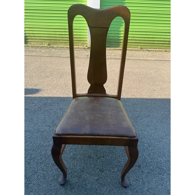1950s Vintage Set of 4 Queen Anne Dining Chairs For Sale - Image 5 of 7