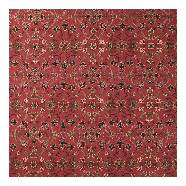 Morris & Co. Persian Scroll Embroidery Fabric in Plum For Sale