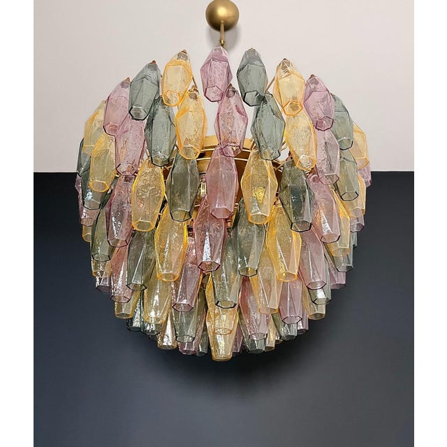 Murano Glass Candelier with 111 Multicolored Poliedri, 1990s For Sale - Image 17 of 18