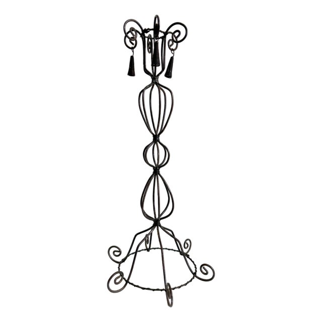 Vintage Wire Candle Holder With Tassels For Sale