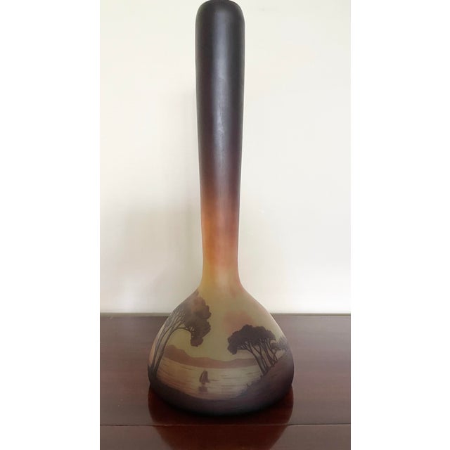 Glass Antique d'Argental French Cameo Glass Vase For Sale - Image 7 of 10