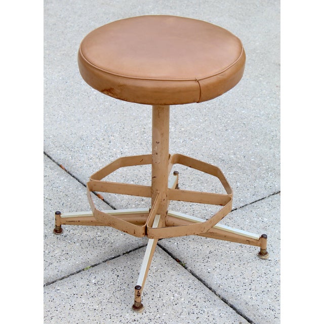 Industrial Vintage Swivel Stool, Industrial Medical / Drafting Classic (C. 1970s) For Sale - Image 3 of 16
