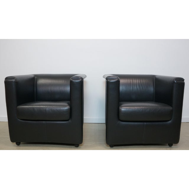 Animal Skin Set of Vintage Leather Club Chairs by Paolo Piva for Wittmann, 1980s For Sale - Image 7 of 7