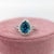 2020s 5ct Blue Zircon Ring With Diamond Accents: Solid 14k Gold, Pear Cut 10x8mm, Size 6.75 For Sale - Image 5 of 7