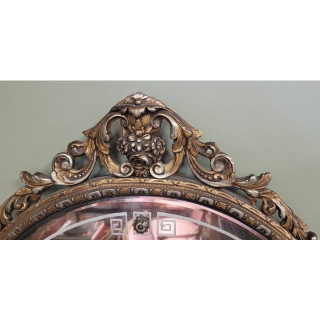 1920s Art Deco Gilt Round Small Mirror For Sale In Philadelphia - Image 6 of 8