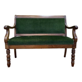 Small Sofa Bench in Walnut For Sale