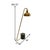 This Lamp is a large industrial style home lighting fixture made of brass and metal. It features a sleek and modern design...